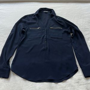 Navy Blue Express Portofino Blouse